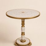 Ivora White Naqshi Round Coffee Table | Auris Atelier