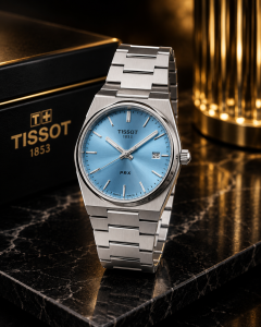 Tissot PRX Quartz Style Men’s Watch – Sunburst Ice Blue Dial