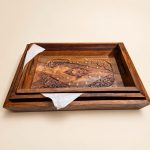 Serva Hand-Carved Sheesham Wood Serving Tray Set | Auris Atelier