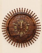Solara Hand-Carved Sheesham Wood Wall Clock | Auris Atelier