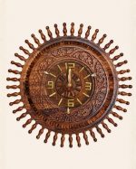 Solara Hand-Carved Sheesham Wood Wall Clock | Auris Atelier - Image 3