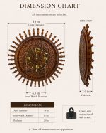 Solara Hand-Carved Sheesham Wood Wall Clock | Auris Atelier - Image 4