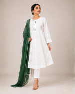 Emerald Grace 3 Piece Chiffon Suit with Green Dupatta