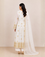 Lavender Elegance Chiffon Frock with Shalwar & Dupatta – 3 Piece Suit - Image 2