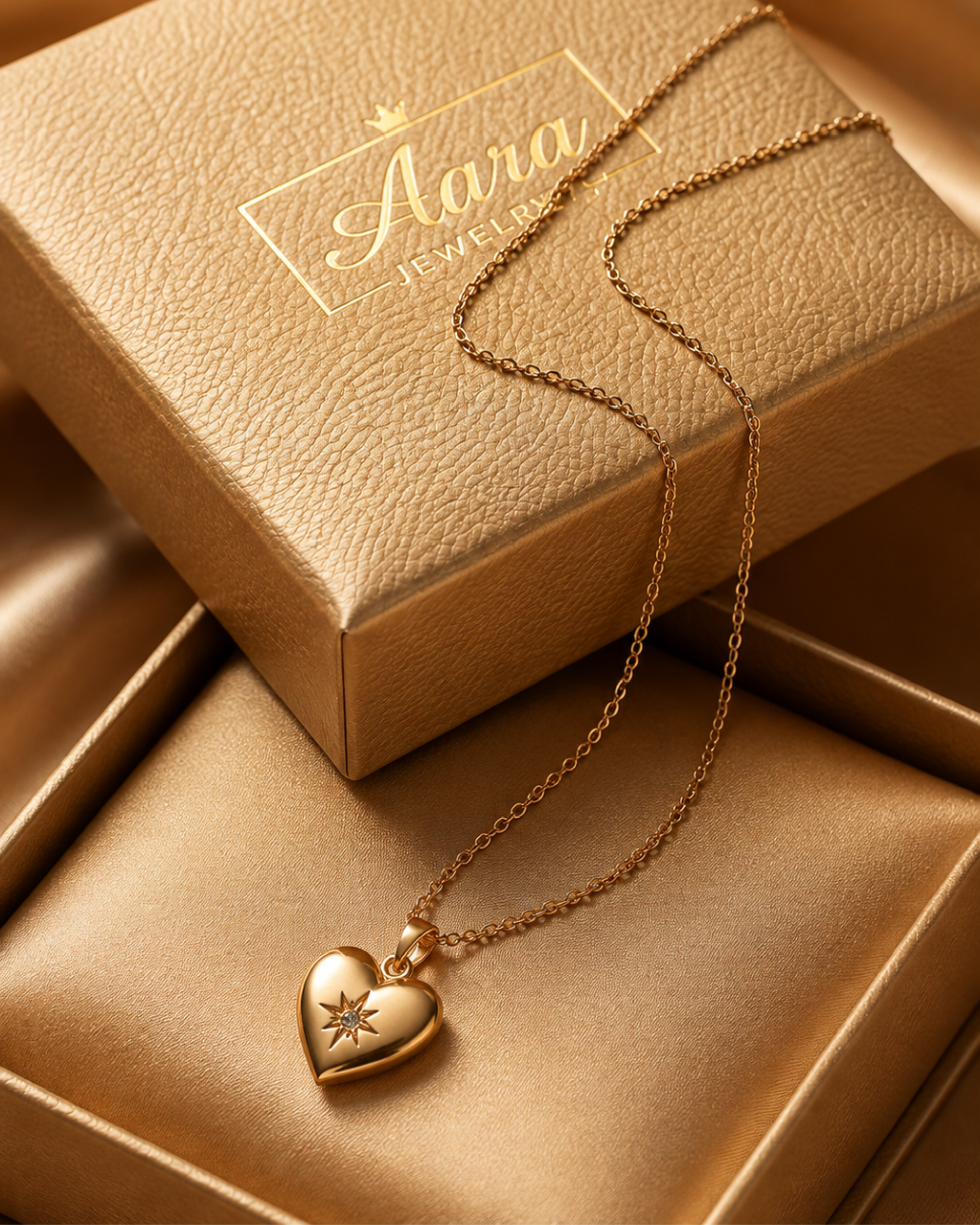 378 Elegant Gold Heart Pendant Necklace - Image 1