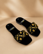 Ladies Fancy Chappal – Velvet with Sequin Handwork