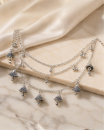 Silver Jhumka Multi-Layer Anklet