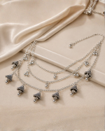 Silver Jhumka Multi-Layer Anklet - Image 2