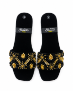 Ladies Fancy Chappal – Velvet with Sequin Handwork - Image 2