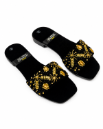 Ladies Fancy Chappal – Velvet with Sequin Handwork - Image 3
