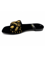 Ladies Fancy Chappal – Velvet with Sequin Handwork - Image 4