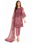3-Piece Organza Embroidered Suit with Chiffon Dupatta - Image 4
