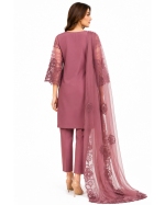 3-Piece Organza Embroidered Suit with Chiffon Dupatta - Image 2