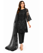 3-Piece Organza Embroidered Suit with Chiffon Dupatta - Image 3
