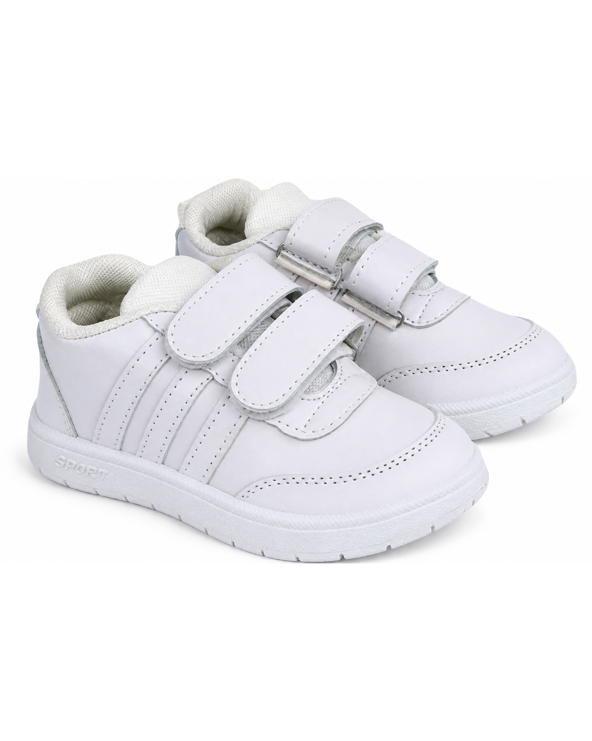 54 Boys & Girls White Sports School Shoes - Image 1