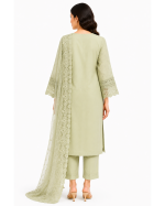 3-Piece Chiffon Embroidered Suit with Embroidered Dupatta - Image 6
