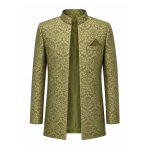 Kids & Teens Embroidered Prince Coat – Olive Green