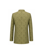 Kids & Teens Embroidered Prince Coat – Olive Green - Image 2