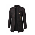Kids & Teens Embroidered Prince Coat – Black & Brown