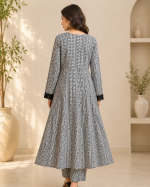 3-Piece Lawn Suit with Embroidered Daman & Airline Front - Image 3