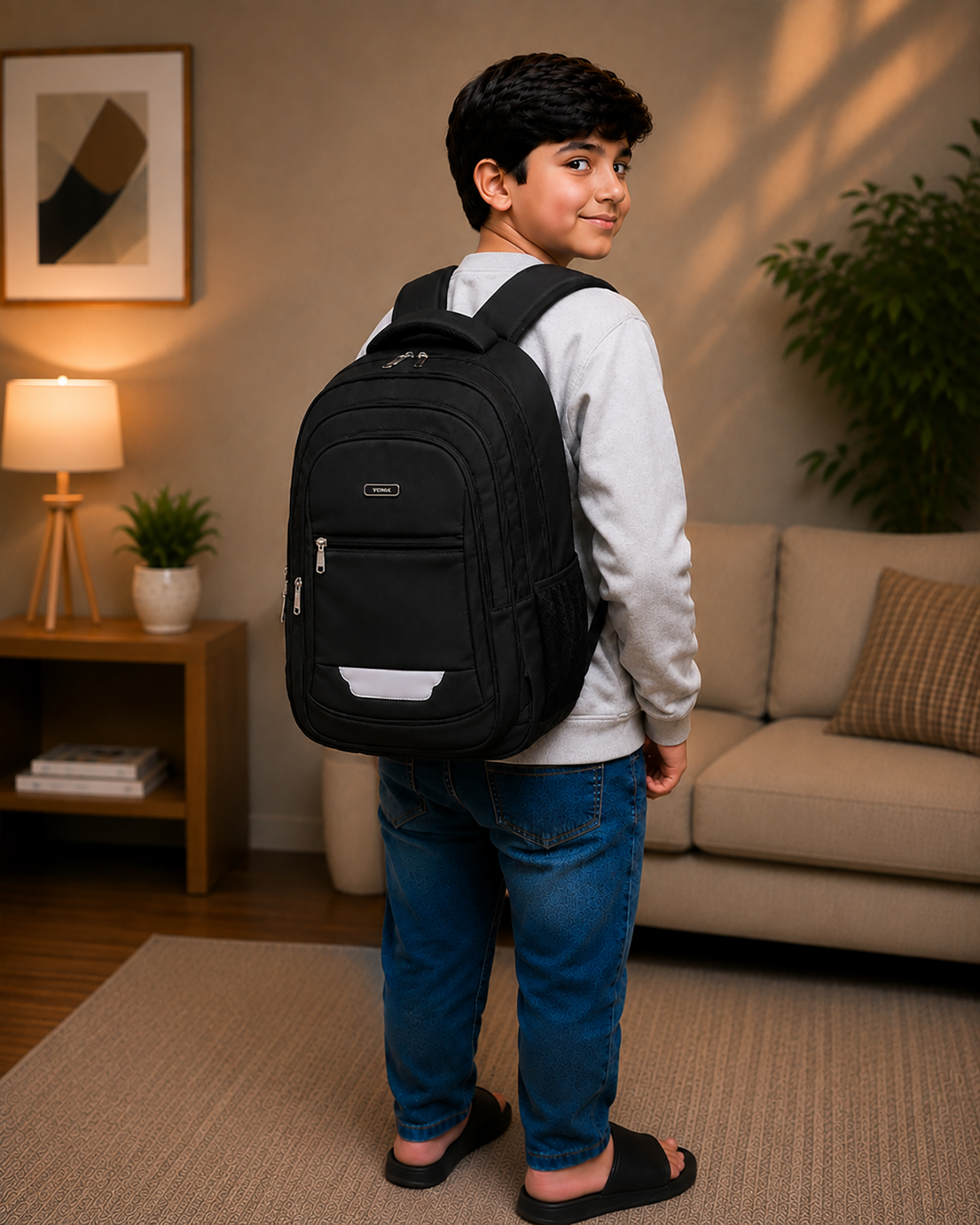 black 2 Kids Casual School Backpack - Image 1