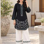 Naqsh Embroidered 2-Piece Stitched Cotton Suit (Gol Daman Top & Flapper)