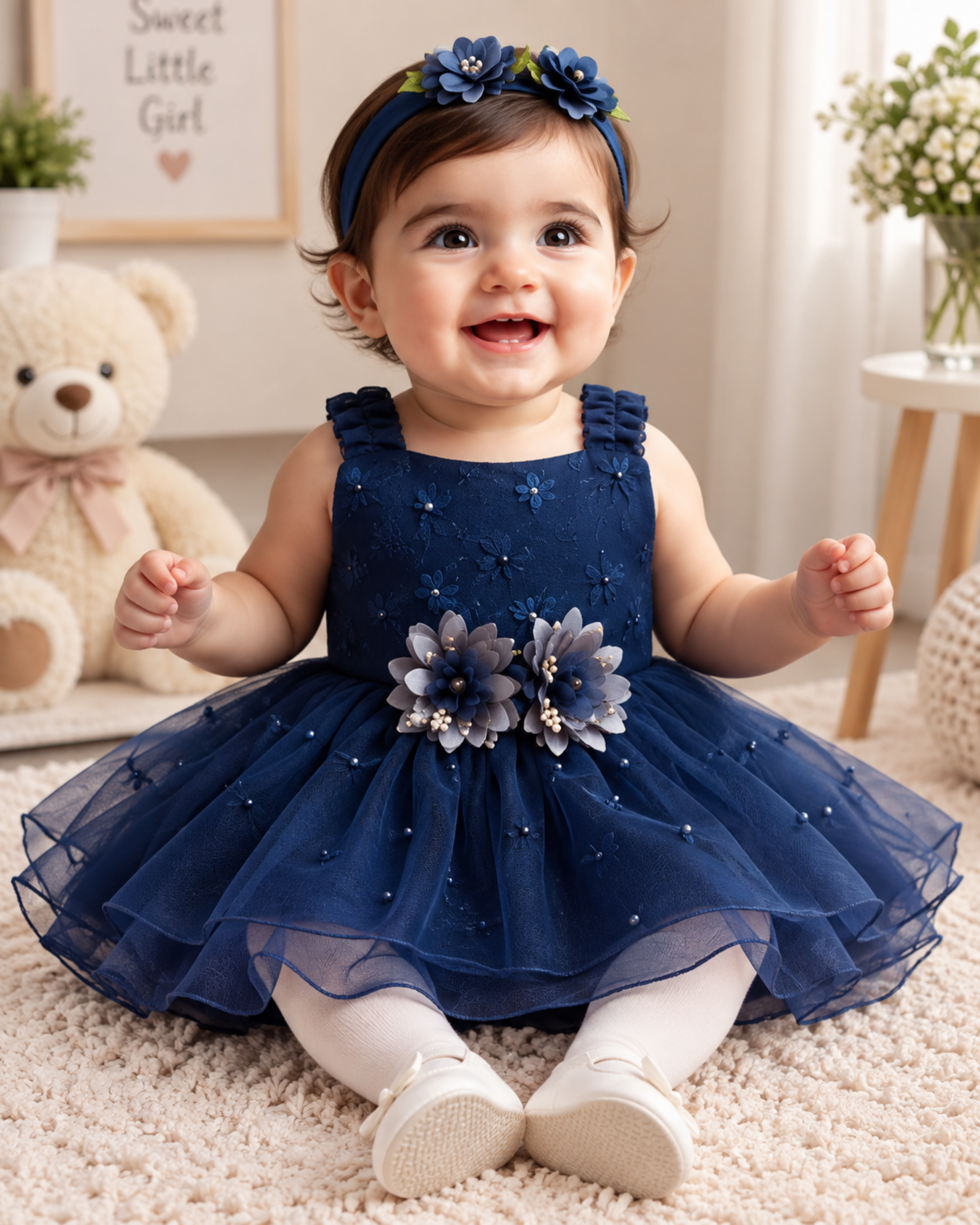 125 Baby Girls Embroidered Frock Set - Image 1