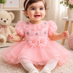 Baby Girls Embroidered Frock Set