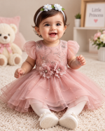 Baby Girls Embroidered Frock Set