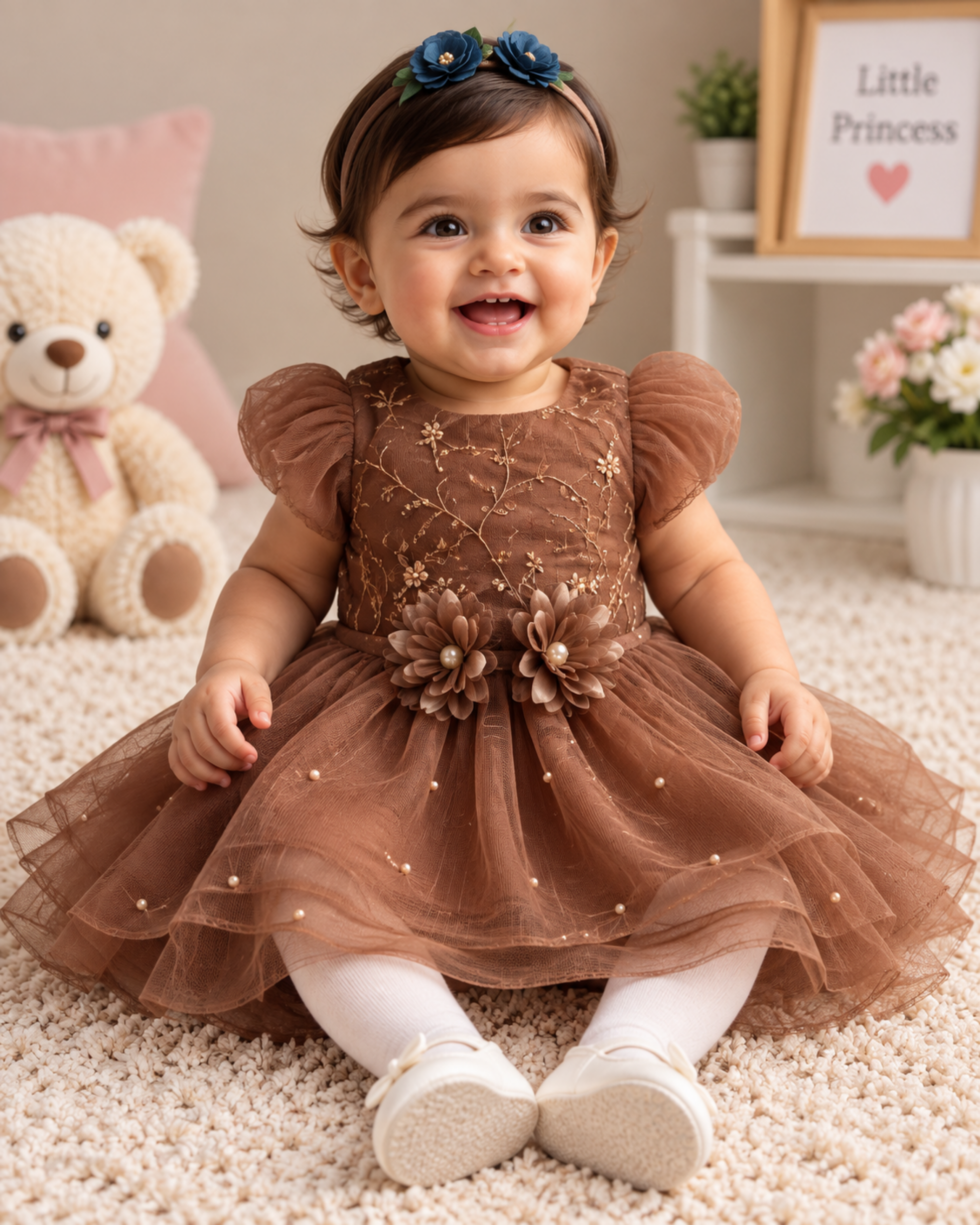 135 Baby Girls Embroidered Frock Set - Image 1