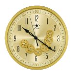 A STAR Modern Gold Skeleton Moving Gear Wall Clock (Arabic Numerals)
