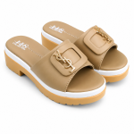 Buckle Accent Platform Slides