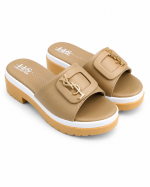 Buckle Accent Platform Slides