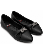 Pointed Toe Embellished Flat Pumps