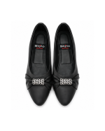 Pointed Toe Embellished Flat Pumps - Image 2