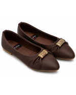 Pointed Toe Embellished Flat Pumps - Image 7