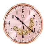 A STAR Modern Rose Gold Skeleton Moving Gear Wall Clock (Arabic Numerals)