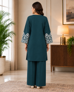 Aina 2-Piece Embroidered Stitched Cotton Suit (Shirt & Flapper) - Image 2