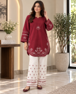 Petal 2-Piece Embroidered Cotton Co-ord Set (Gol Daman Top & Flapper) - Image 7