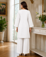 Aina 2-Piece Embroidered Stitched Cotton Suit (Shirt & Flapper) - Image 9