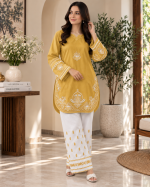 Petal 2-Piece Embroidered Cotton Co-ord Set (Gol Daman Top & Flapper) - Image 9