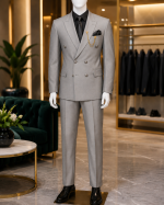 Italian Style Double-Breasted Two-Piece Suit (Coat & Trousers) - Image 3