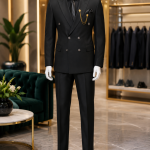 Italian Style Double-Breasted Two-Piece Suit (Coat & Trousers)