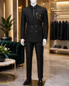 Italian Style Double-Breasted Two-Piece Suit (Coat & Trousers)