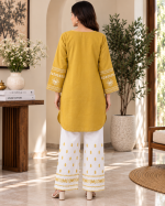 Petal 2-Piece Embroidered Cotton Co-ord Set (Gol Daman Top & Flapper) - Image 10