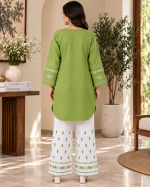 Petal 2-Piece Embroidered Cotton Co-ord Set (Gol Daman Top & Flapper) - Image 12