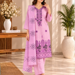 Pink Embroidered Suit