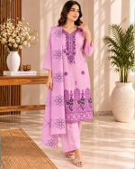 Pink Embroidered Suit