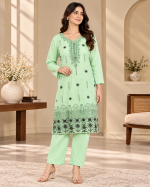 Green Embroidered Suit - Image 2