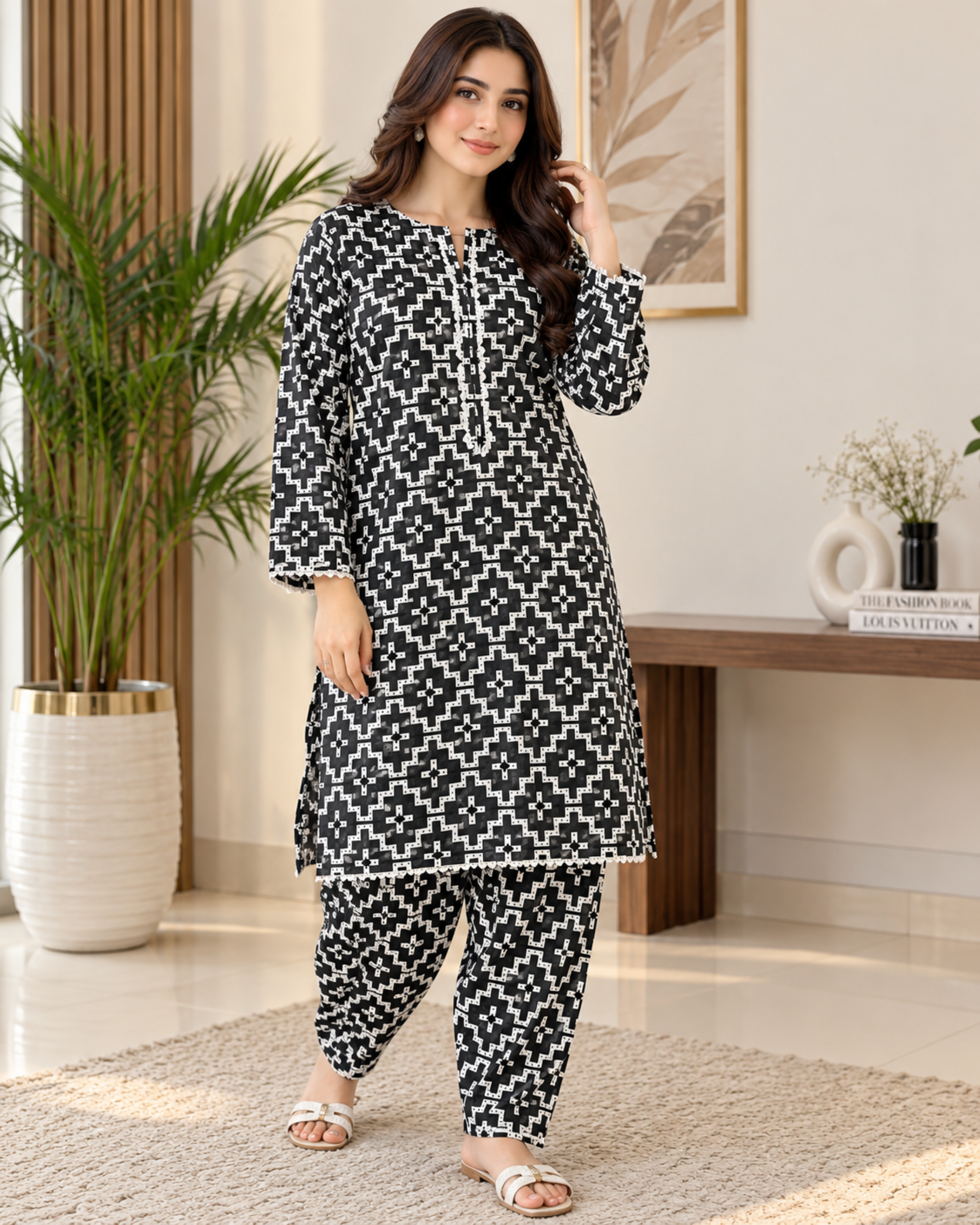 87 Black Geometric Suit - Image 1